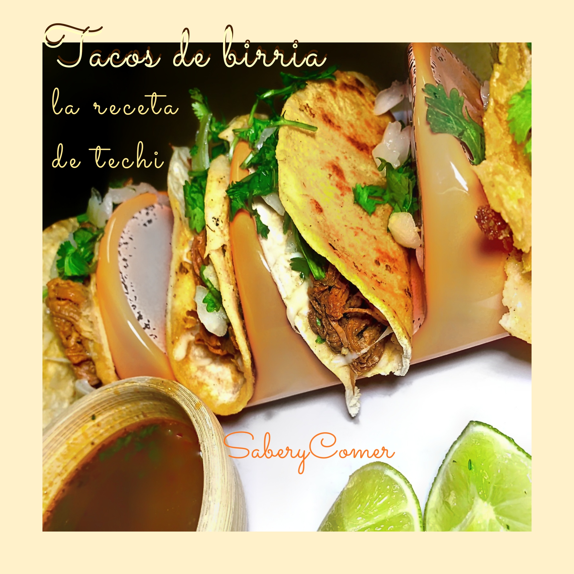 Tacos de birria receta fácil - Saber y Comer - @saberycomer #saberycomer